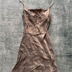 Zara Tan Mini Slip Dress
